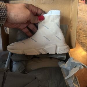 Balenciaga Light Beige Knit Sneakers